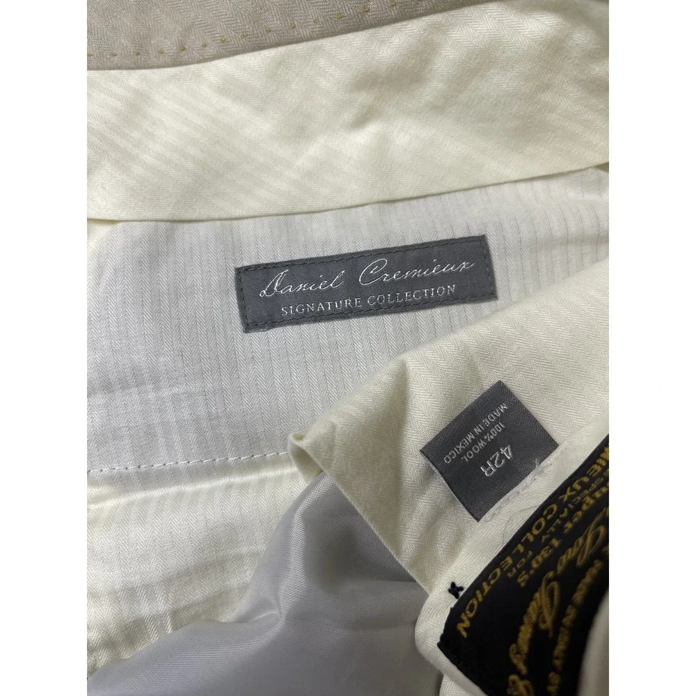 Daniel Cremieux Mens‎ Dress Pants 42x30 Tan 100% Wool Super 130s Loro Piana